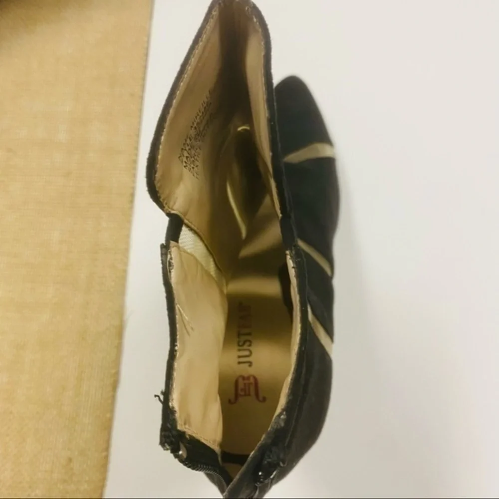 JustFab Black Suede Mireille Casual Booties, size 5.5M